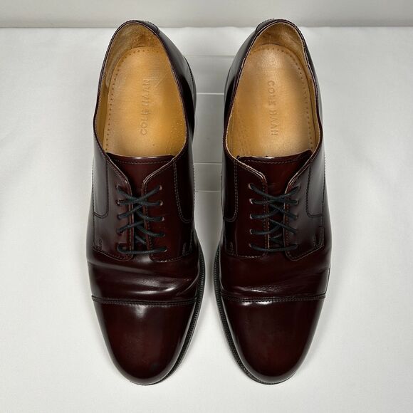 Cole Haan Men’s Cap Toe Oxford Dress Shoes – Oxblood Leather Size 11 - Picture 4 of 8